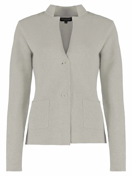 Bloomings Stand up collar blazer structureknit