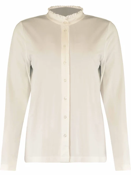 Bloomings Stand up ruffle collar jerseyblouse