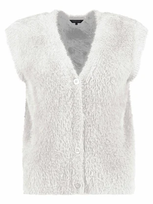 Bloomings V neck gilet HCS feather yarn