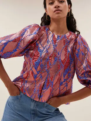BY-BAR mauri jacquard blouse