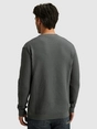 Cast Iron Crewneck regular fit cotton stretc