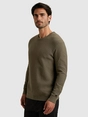 Cast Iron Crewneck regular fit cotton stretc