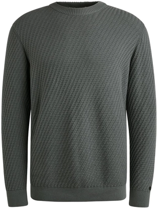 Cast Iron Crewneck regular fit cotton stretc