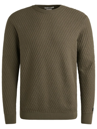 Cast Iron Crewneck regular fit cotton stretc