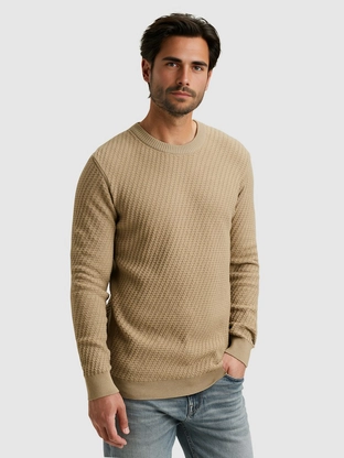 Cast Iron Crewneck regular fit cotton stretc