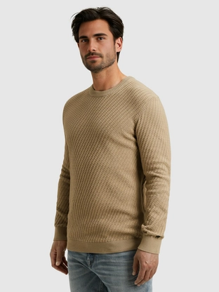 Cast Iron Crewneck regular fit cotton stretc