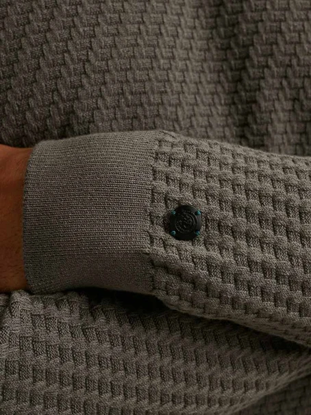 Cast Iron Crewneck regular fit cotton stretc