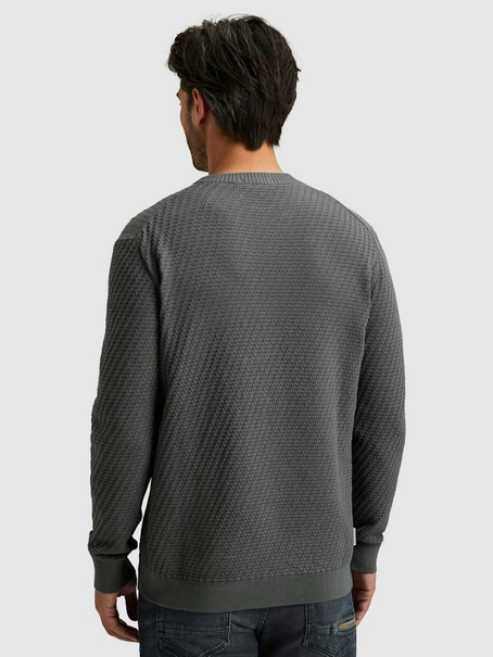 Cast Iron Crewneck regular fit cotton stretc