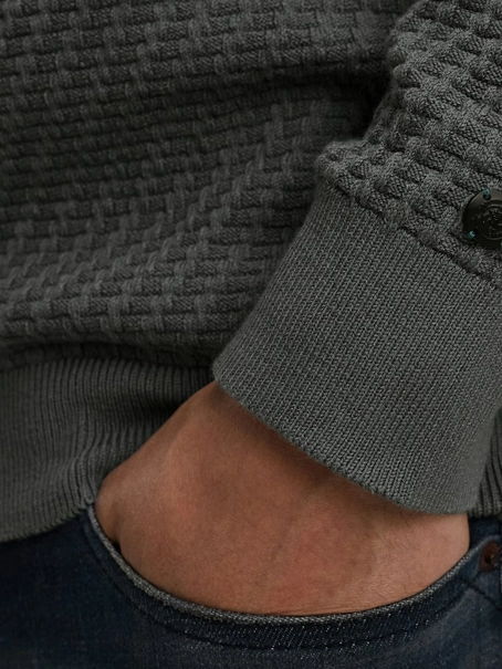 Cast Iron Crewneck regular fit cotton stretc