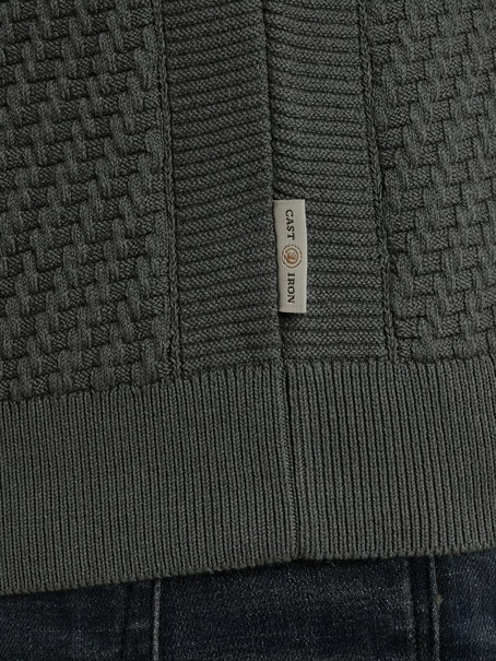 Cast Iron Crewneck regular fit cotton stretc