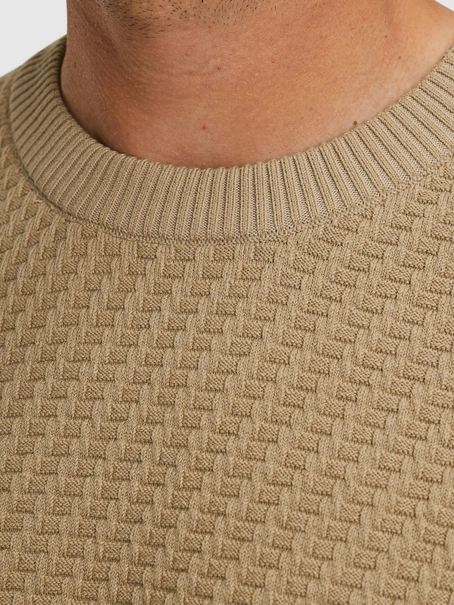 Cast Iron Crewneck regular fit cotton stretc