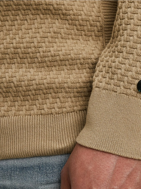 Cast Iron Crewneck regular fit cotton stretc