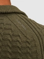 Cast Iron Half zip collar cotton boucle
