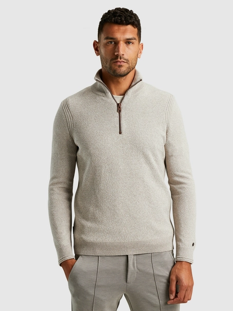 Cast Iron Half zip collar cotton mix