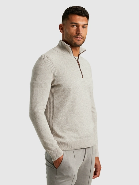 Cast Iron Half zip collar cotton mix