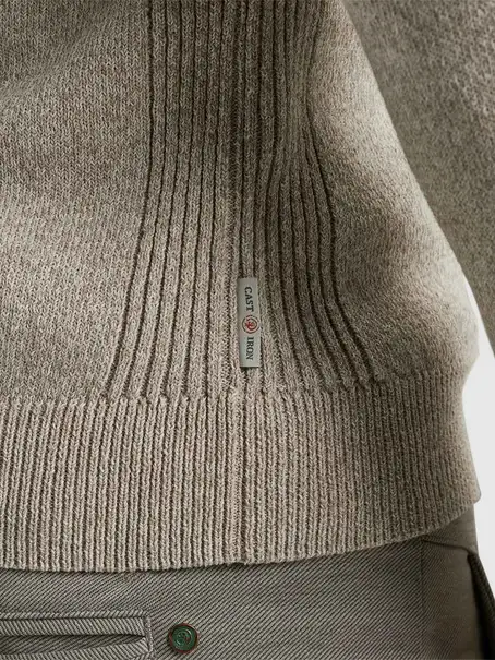Cast Iron Half zip collar cotton mix