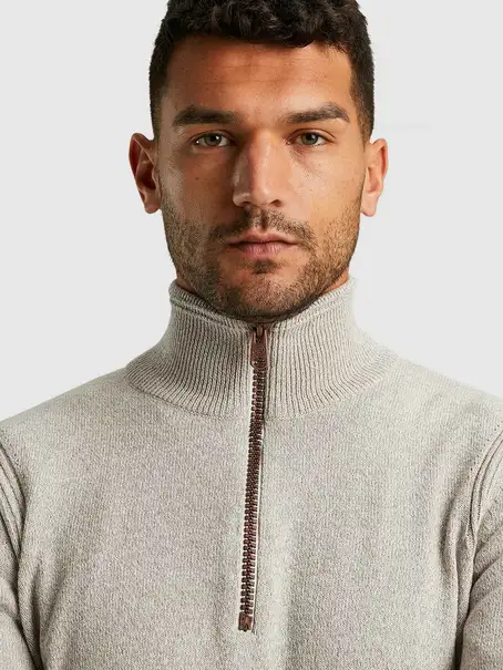 Cast Iron Half zip collar cotton mix