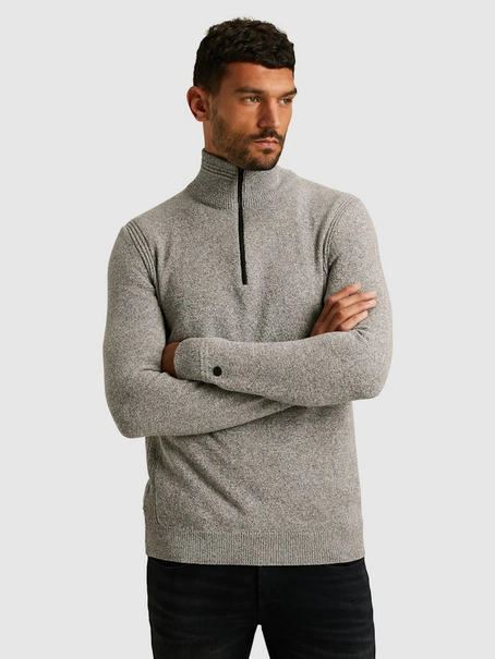 Cast Iron Half zip collar cotton mix