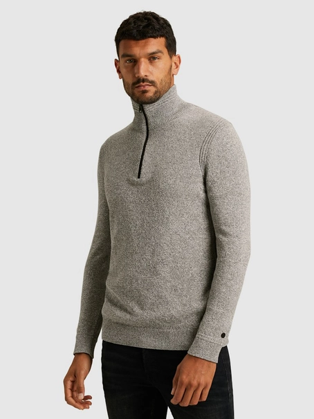 Cast Iron Half zip collar cotton mix