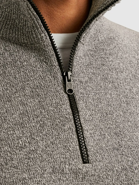 Cast Iron Half zip collar cotton mix