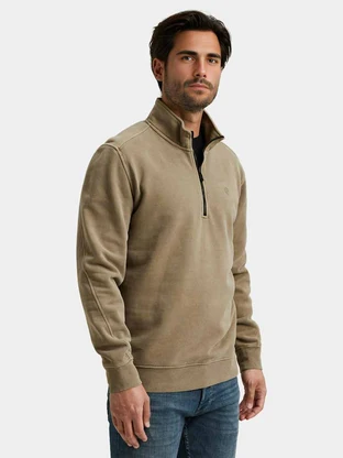 Cast Iron Half zip collar regular fit peache