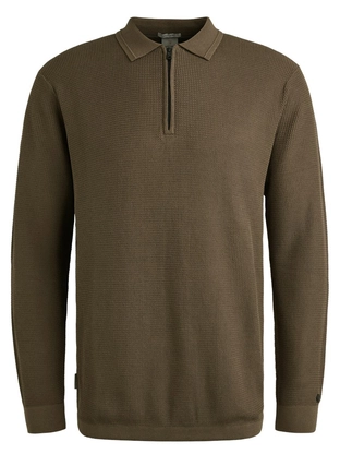 Cast Iron Long sleeve polo cotton modal