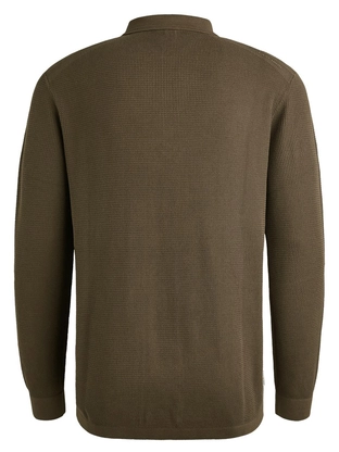 Cast Iron Long sleeve polo cotton modal