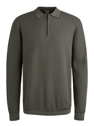 Cast Iron Long sleeve polo cotton modal