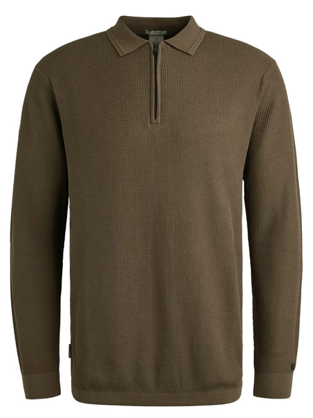 Cast Iron Long sleeve polo cotton modal