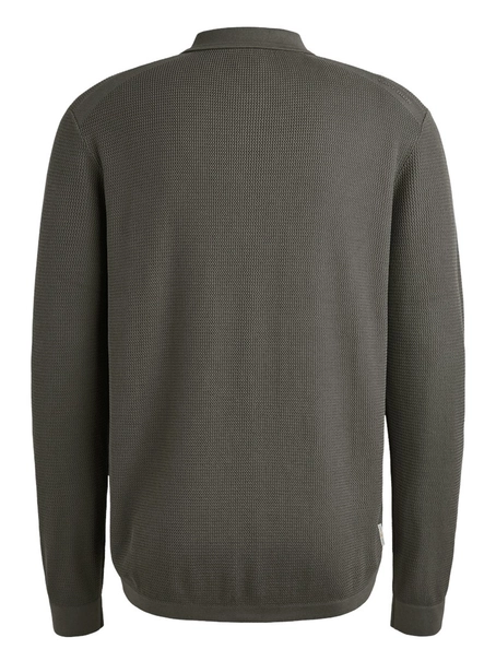 Cast Iron Long sleeve polo cotton modal