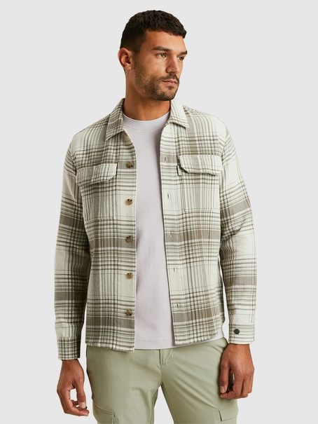 Cast Iron Long Sleeve Shirt Check weave YD