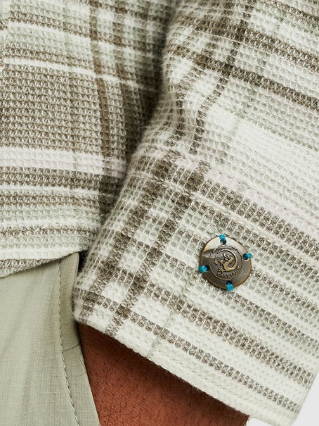 Cast Iron Long Sleeve Shirt Check weave YD