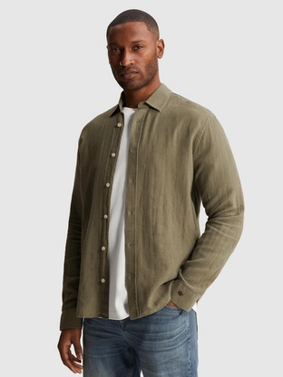 Cast Iron Long sleeve shirt Cotton linen str