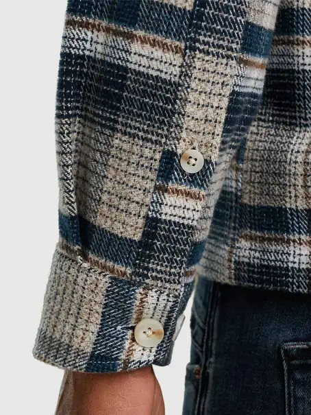 Cast Iron Long Sleeve Shirt Mouline check br