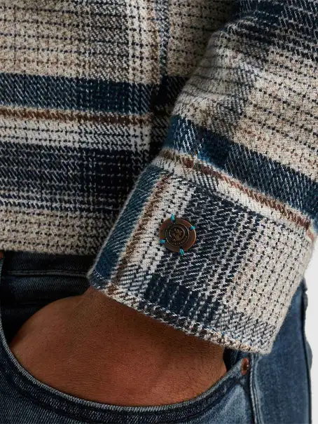 Cast Iron Long Sleeve Shirt Mouline check br