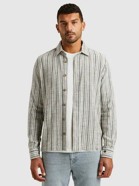 Cast Iron Long Sleeve Shirt Slub Twill strip