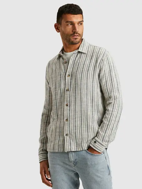 Cast Iron Long Sleeve Shirt Slub Twill strip