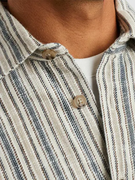 Cast Iron Long Sleeve Shirt Slub Twill strip