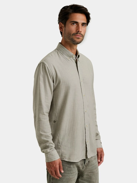 Cast Iron LONG SLEEVE SHIRT YD Stripe Brushe