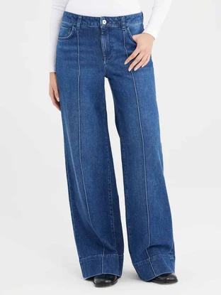 Cup of Joe denim mid waist wide straight