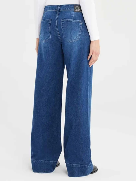 Cup of Joe denim mid waist wide straight