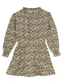 Daily7 Dress Longsleeve Shiny Flower