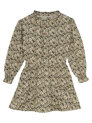Daily7 Dress Longsleeve Shiny Flower