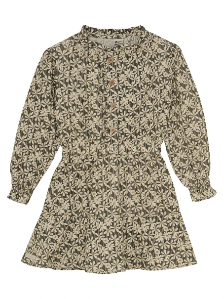 Daily7 Dress Longsleeve Shiny Flower