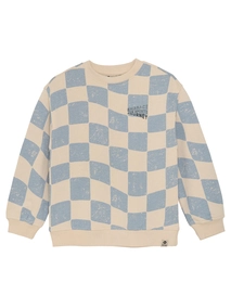 Daily7 Oversized Sweater Check Print