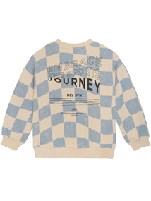 Daily7 Oversized Sweater Check Print