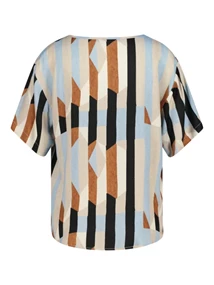 Expresso Casual Basic blouse short sleeve stripe dessin