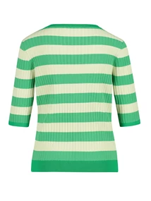 Expresso Knitted top with short sleeves in yarn-dyed stripe EX24-11011