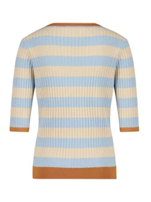 Expresso Knitted top with short sleeves in yarn-dyed stripe