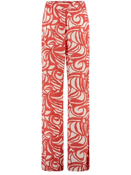 Expresso Red and white printed trousers